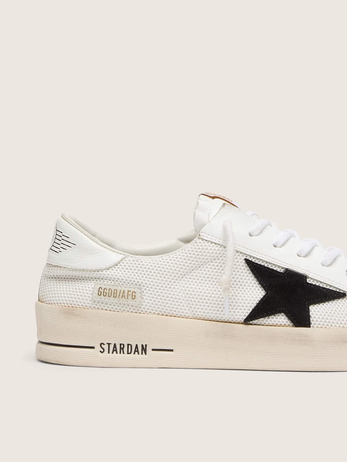 Men's Stardan in white mesh with black suede star