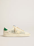 Stardan in white nappa leather with cream-colored leather star