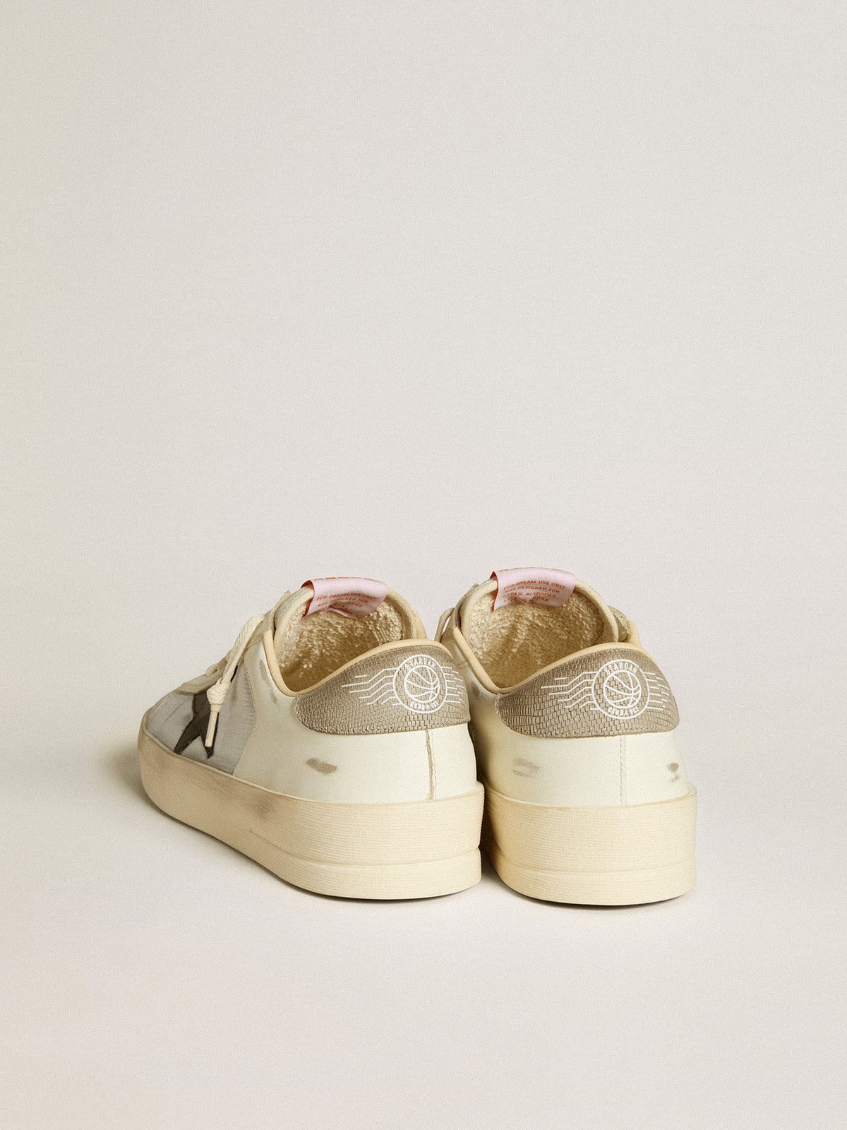 Men's Stardan in leather and nylon with black leather star and nubuck heel tab