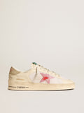 Men's Stardan in white leather and mesh with red star and sand-colored heel tab