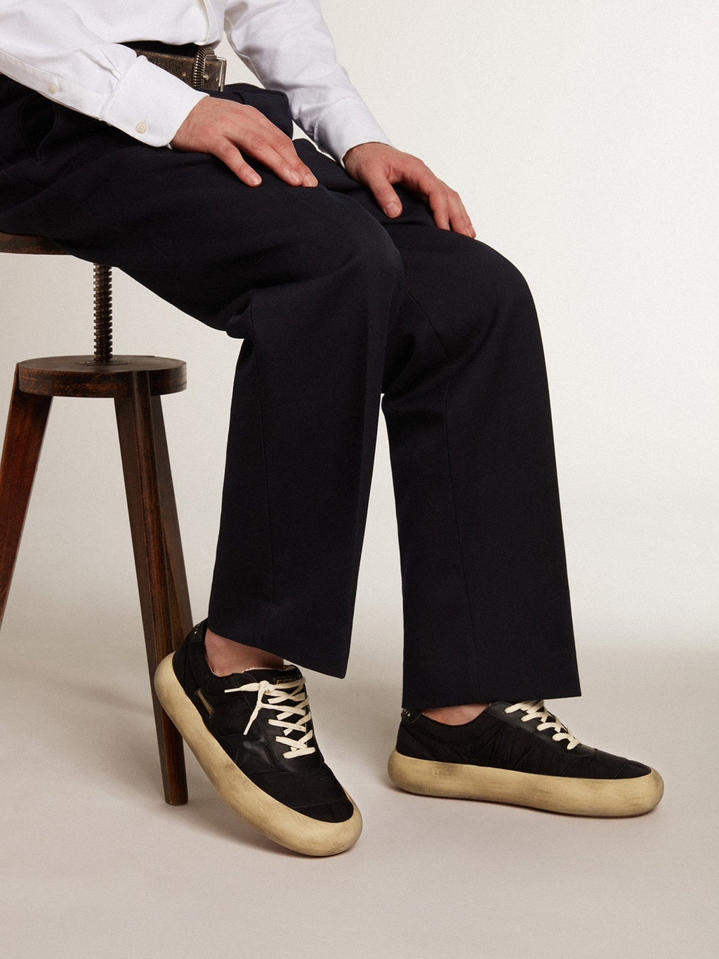 Men’s Space-Star in nylon with black leather star and heel tab