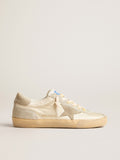 Men’s Super-Star LAB in nylon with dove-gray star and ice-gray suede inserts