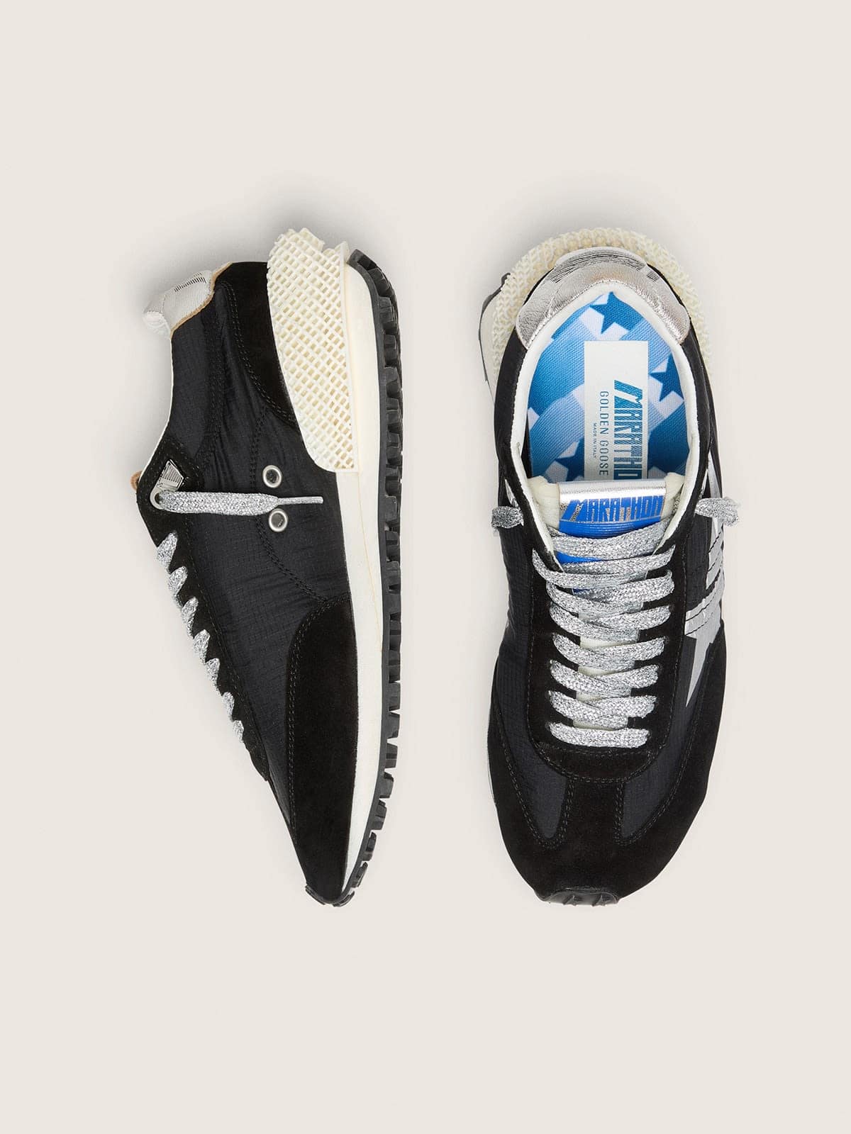 Men’s Marathon with black ripstop nylon upper and silver star