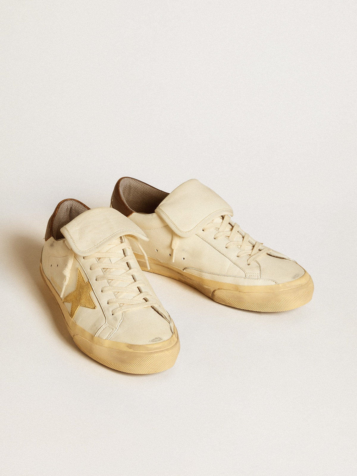Men's Super-Star LTD in nappa with suede star and brown heel tab