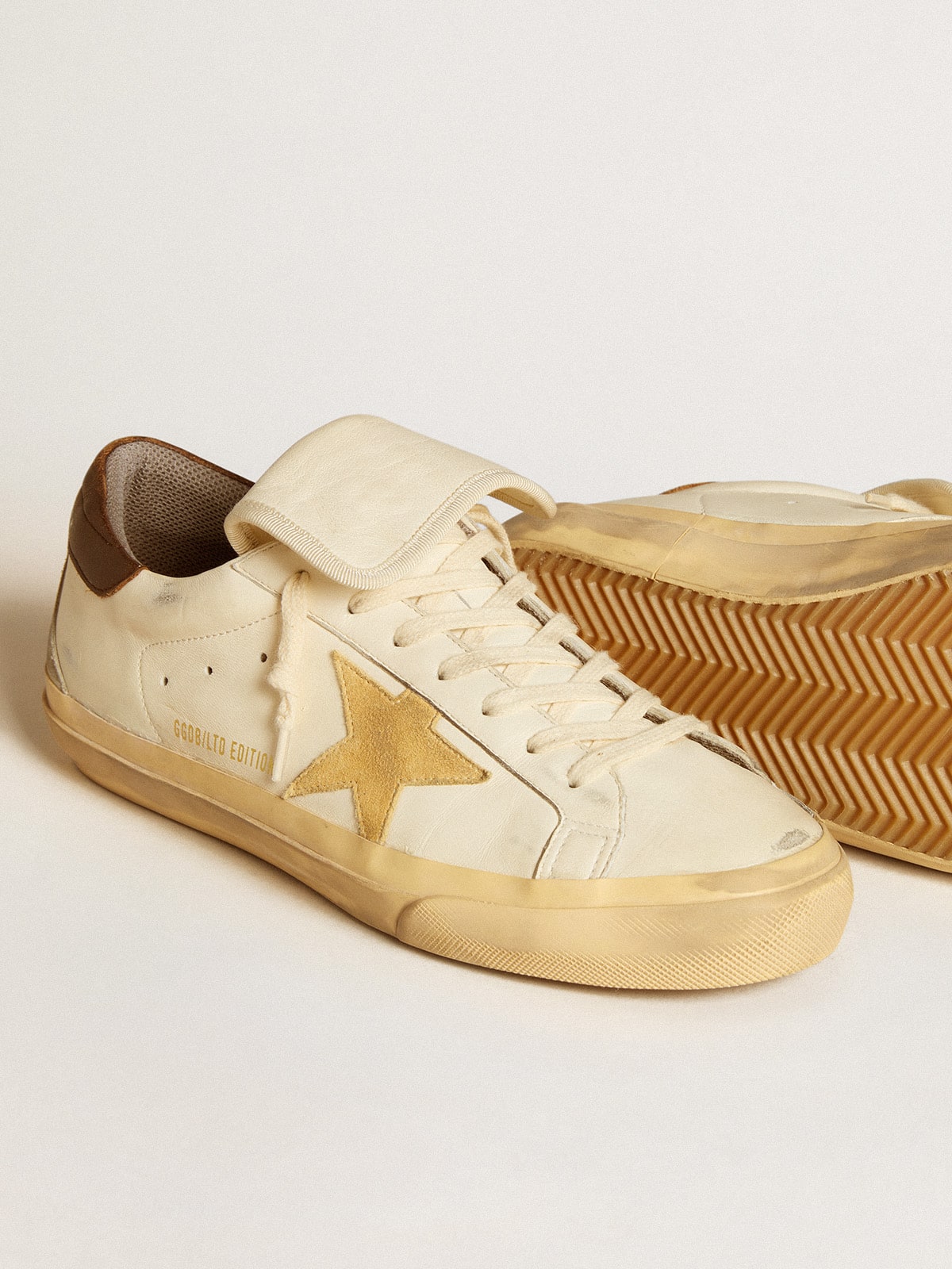 Men's Super-Star LTD in nappa with suede star and brown heel tab