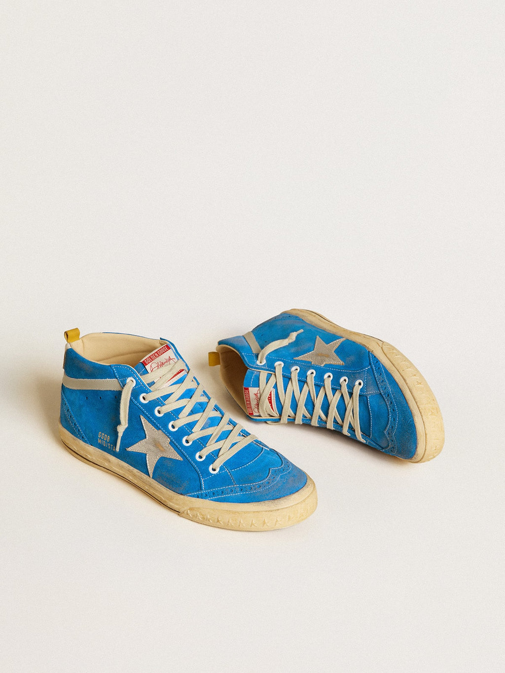 Mid Star in suede with metallic leather star and leather heel tab