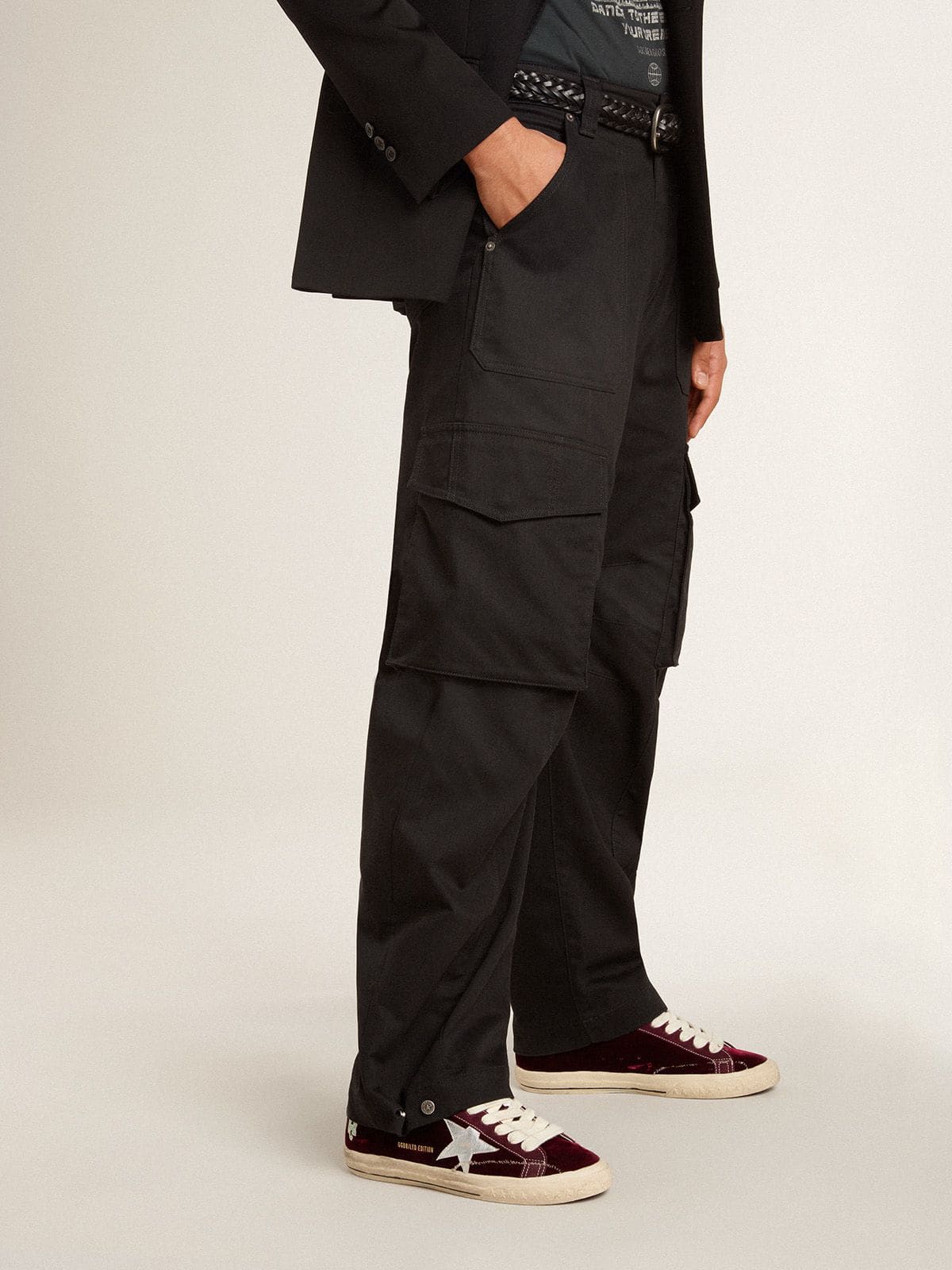 Men’s Super-Star LTD in velvet with metallic leather star and heel tab