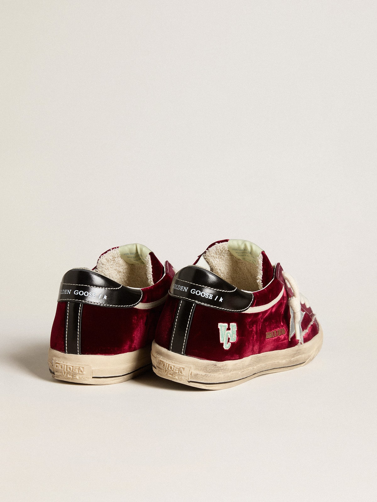 Men’s Super-Star LTD in velvet with metallic leather star and heel tab