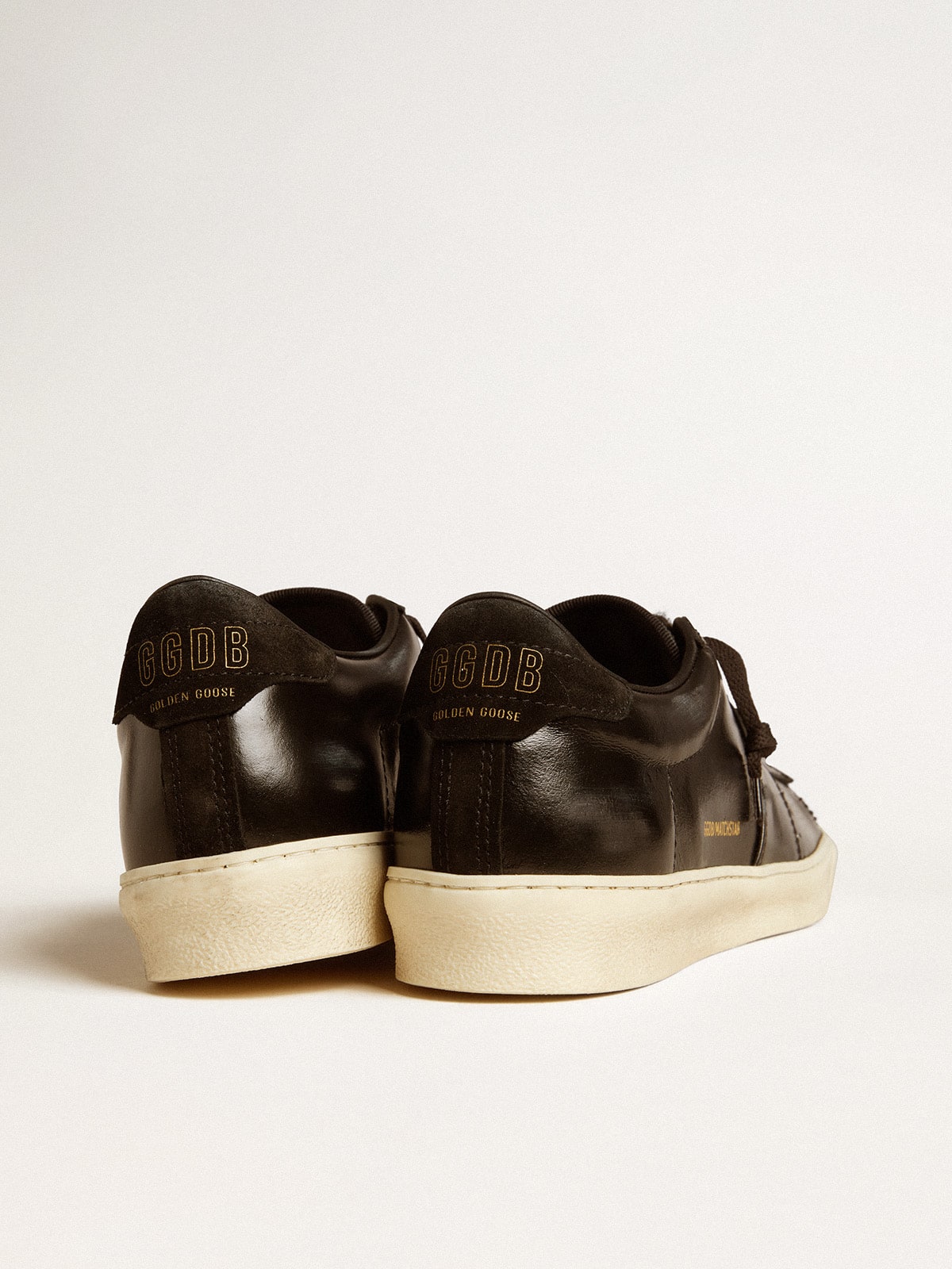 Men's Matchstar in black leather with black suede heel tab
