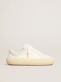 Men's Space-Star Cube in white leather with perforated star