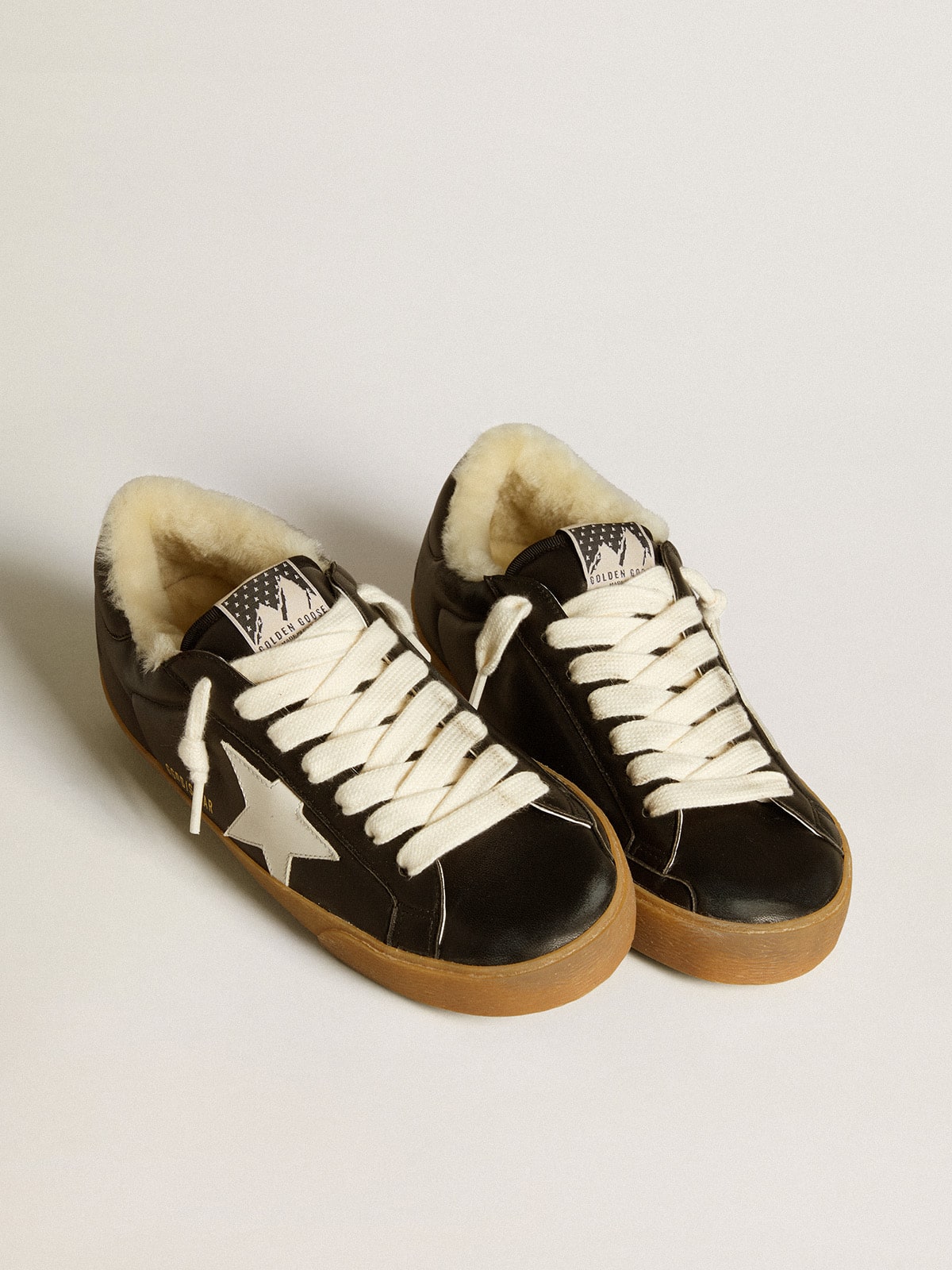 Men's Super-Star in matelassé nappa with leather star and shearling lining