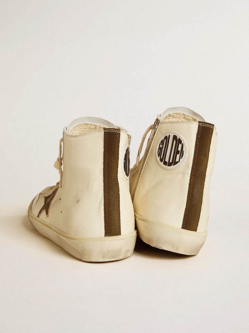 Francy Penstar in nappa with black suede star and cotton heel tab