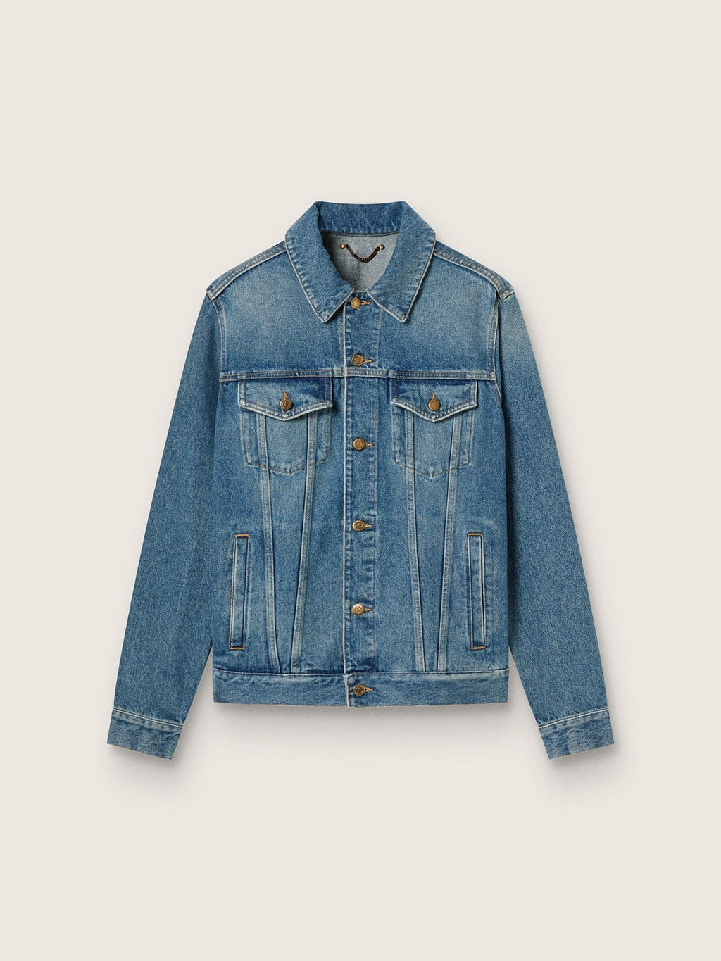 Men's denim jacket with medium wash