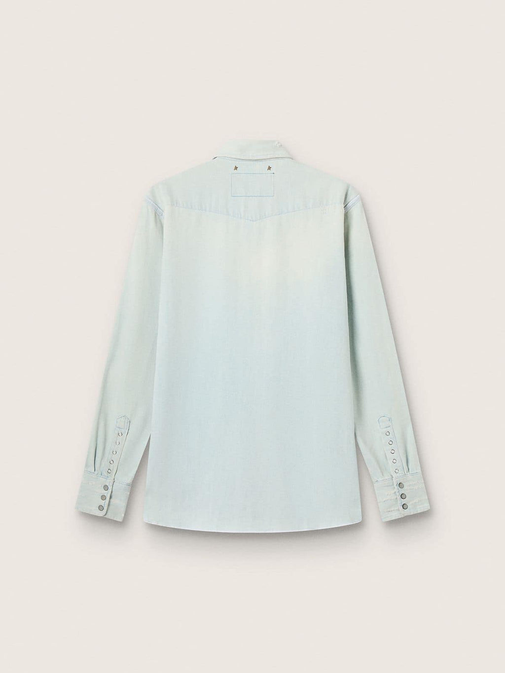 Men's bleached denim shirt with hammered studs