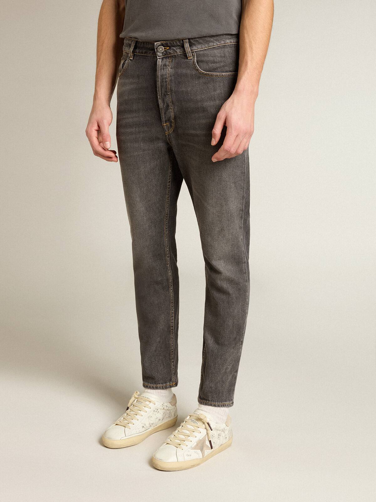 Men’s black jeans with printed pocket