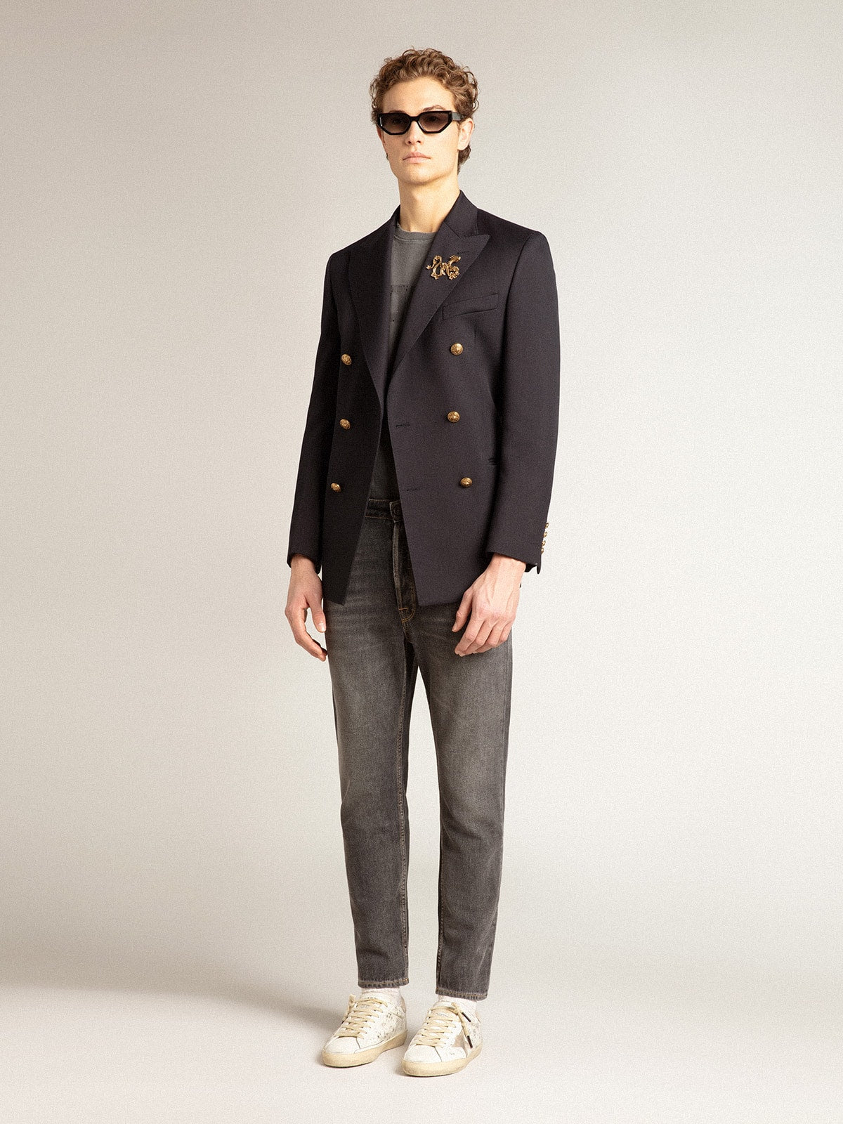 Men’s black jeans with printed pocket