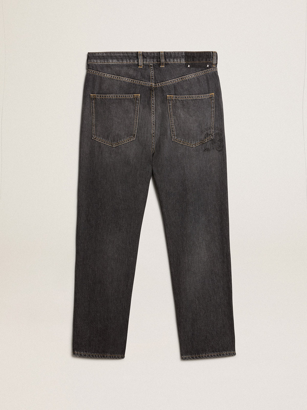 Men’s black jeans with printed pocket