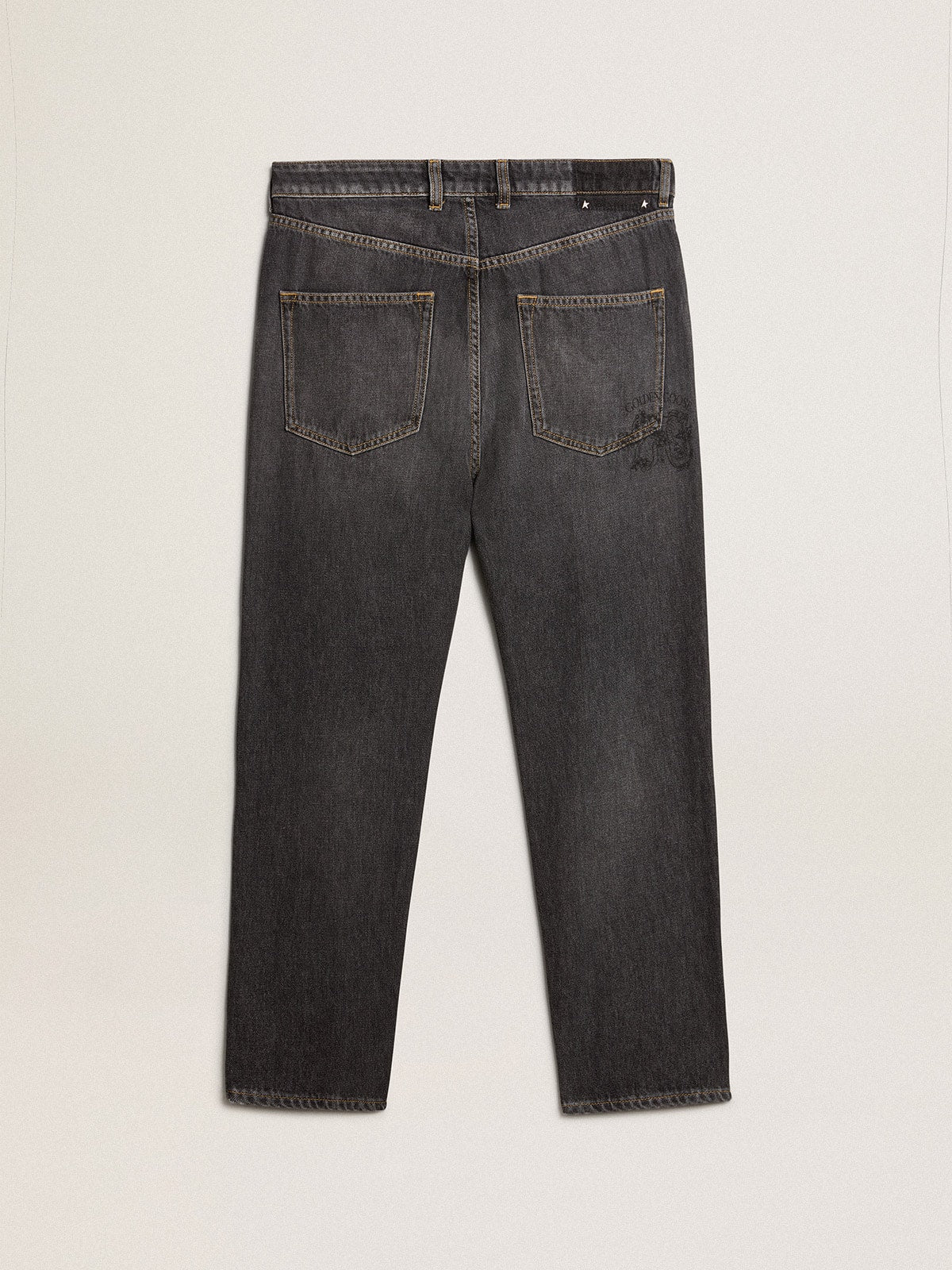 Men’s black jeans with printed pocket