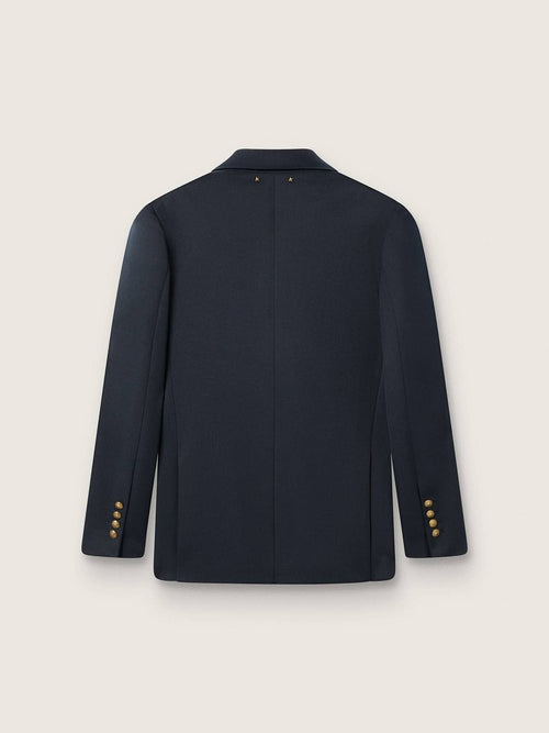 Men's double-breasted blazer in dark blue