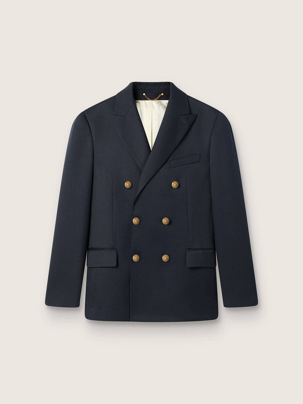 Men's double-breasted blazer in dark blue