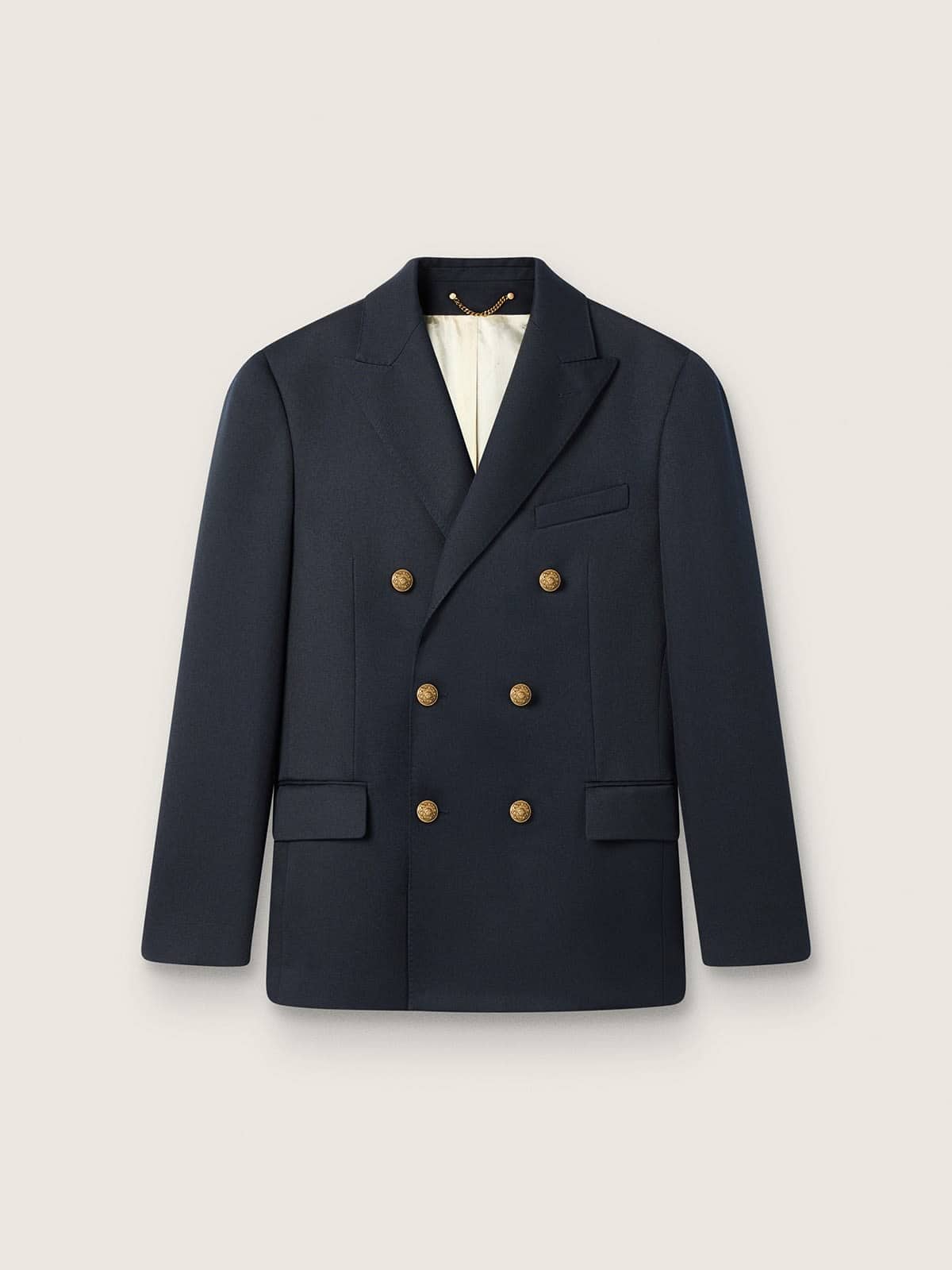 Men's double-breasted blazer in dark blue