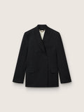 Men’s black double-breasted blazer with button fastening