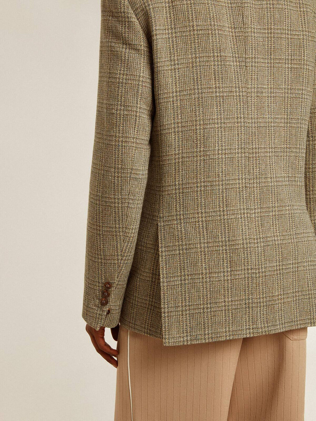 Men's double-breasted blazer in Shetland wool