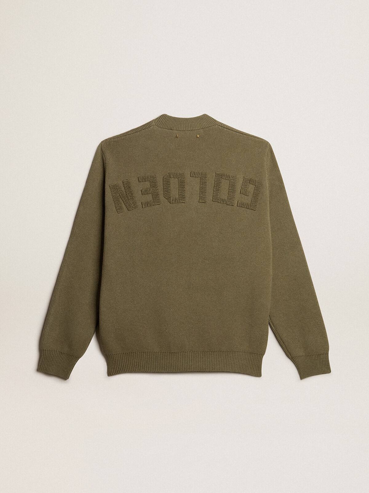 Men’s round-neck sweater in cotton with logo on the back