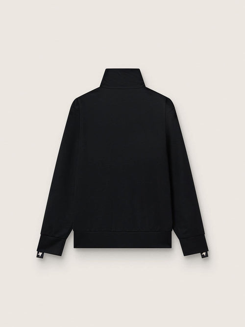 Men's black zipped sweatshirt with white stars