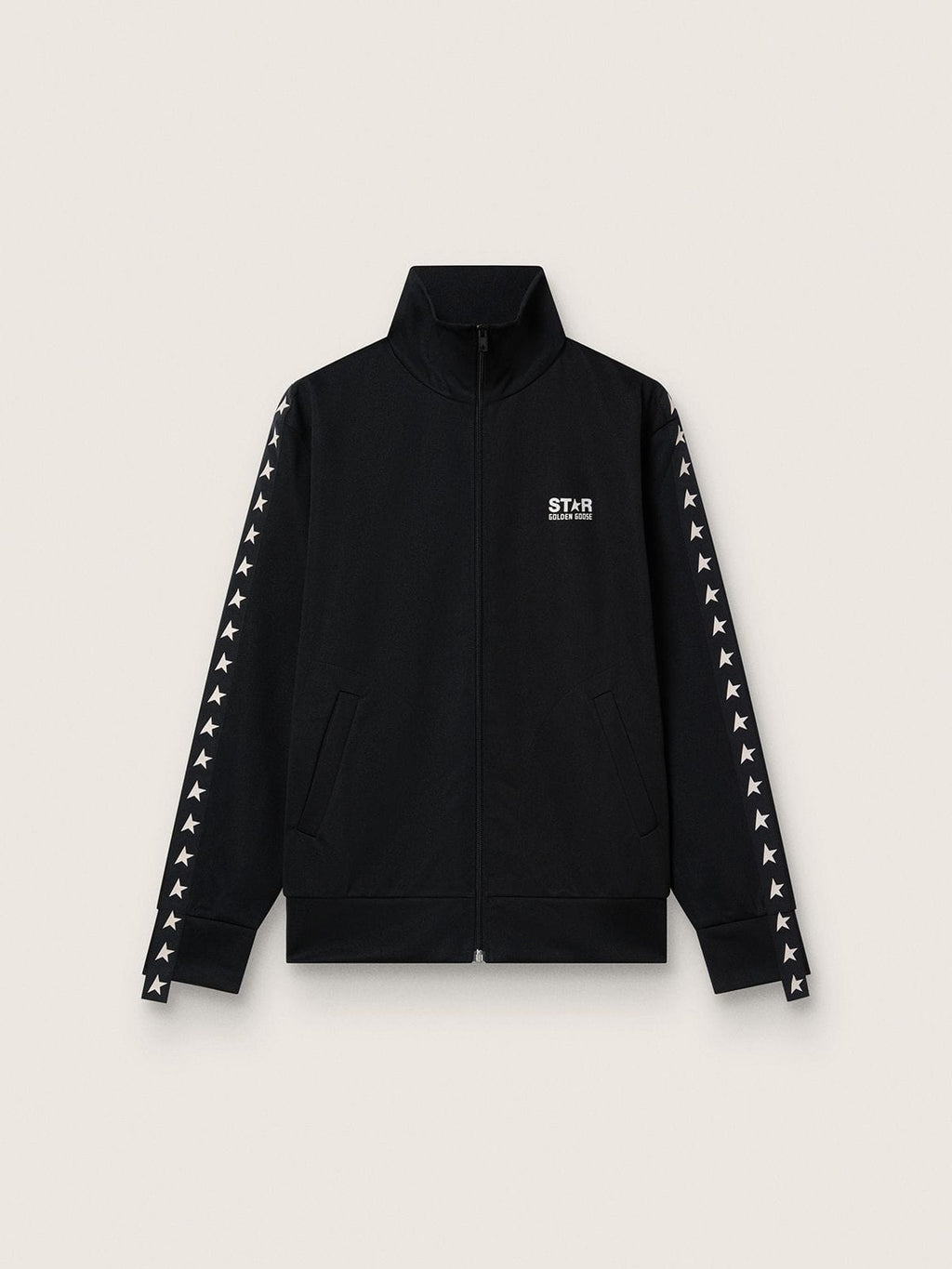 Men's black zipped sweatshirt with white stars