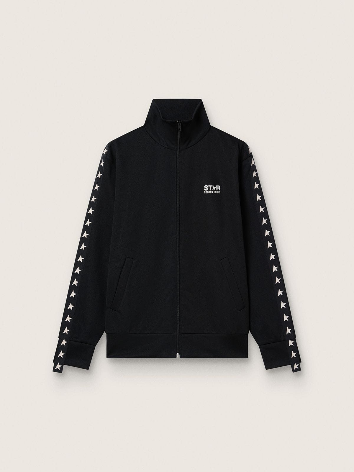 Men's black zipped sweatshirt with white stars