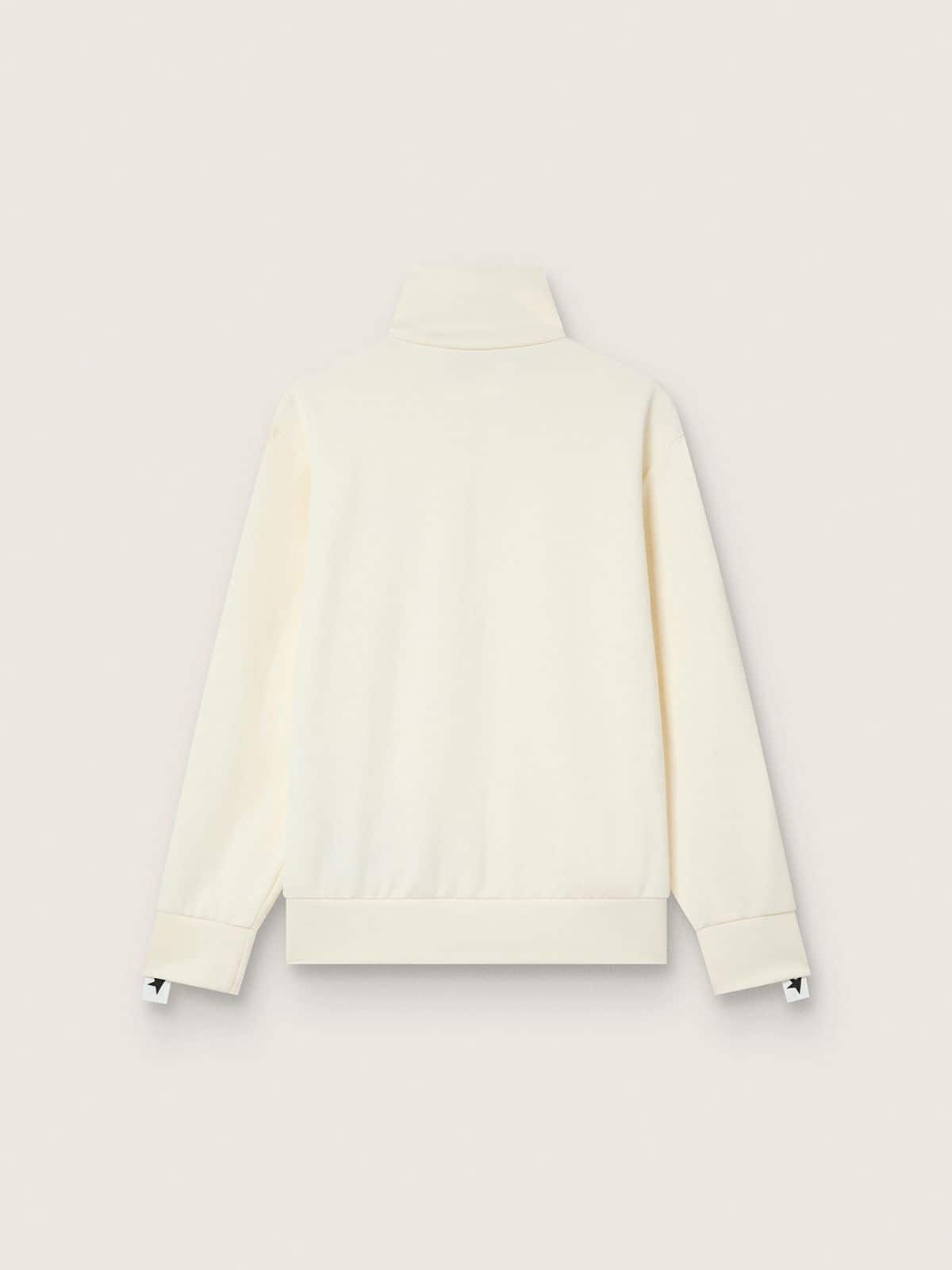 Men's papyrus white zipped sweatshirt with black stars