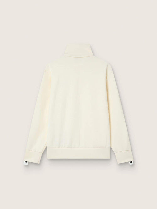 Men's papyrus white zipped sweatshirt with black stars