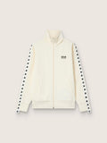 Men's papyrus white zipped sweatshirt with black stars
