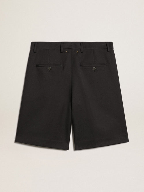Men's bermuda shorts in dark blue wool