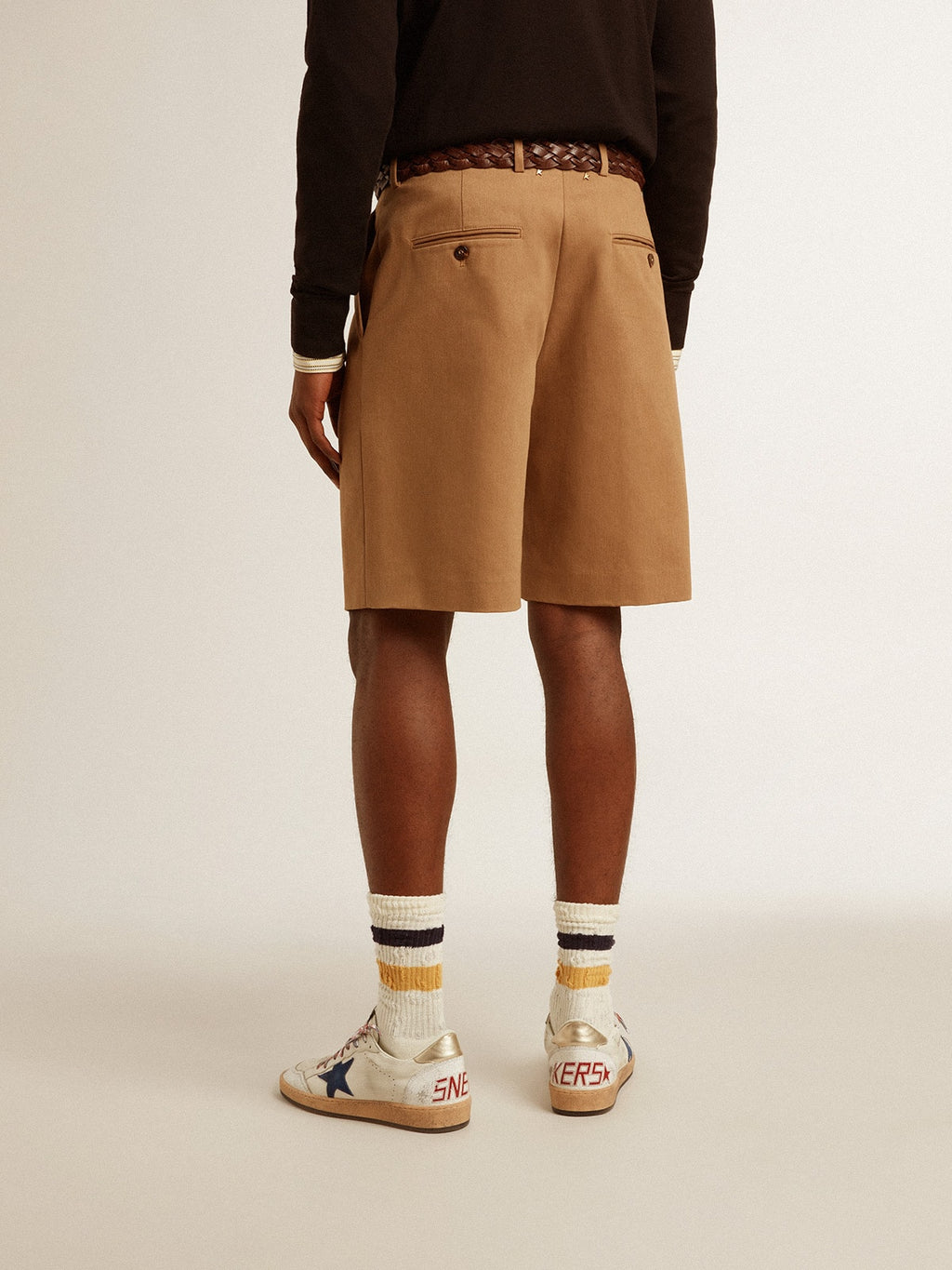 Men's Bermuda shorts in beige cotton