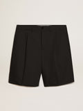 Men's Bermuda shorts in black cotton