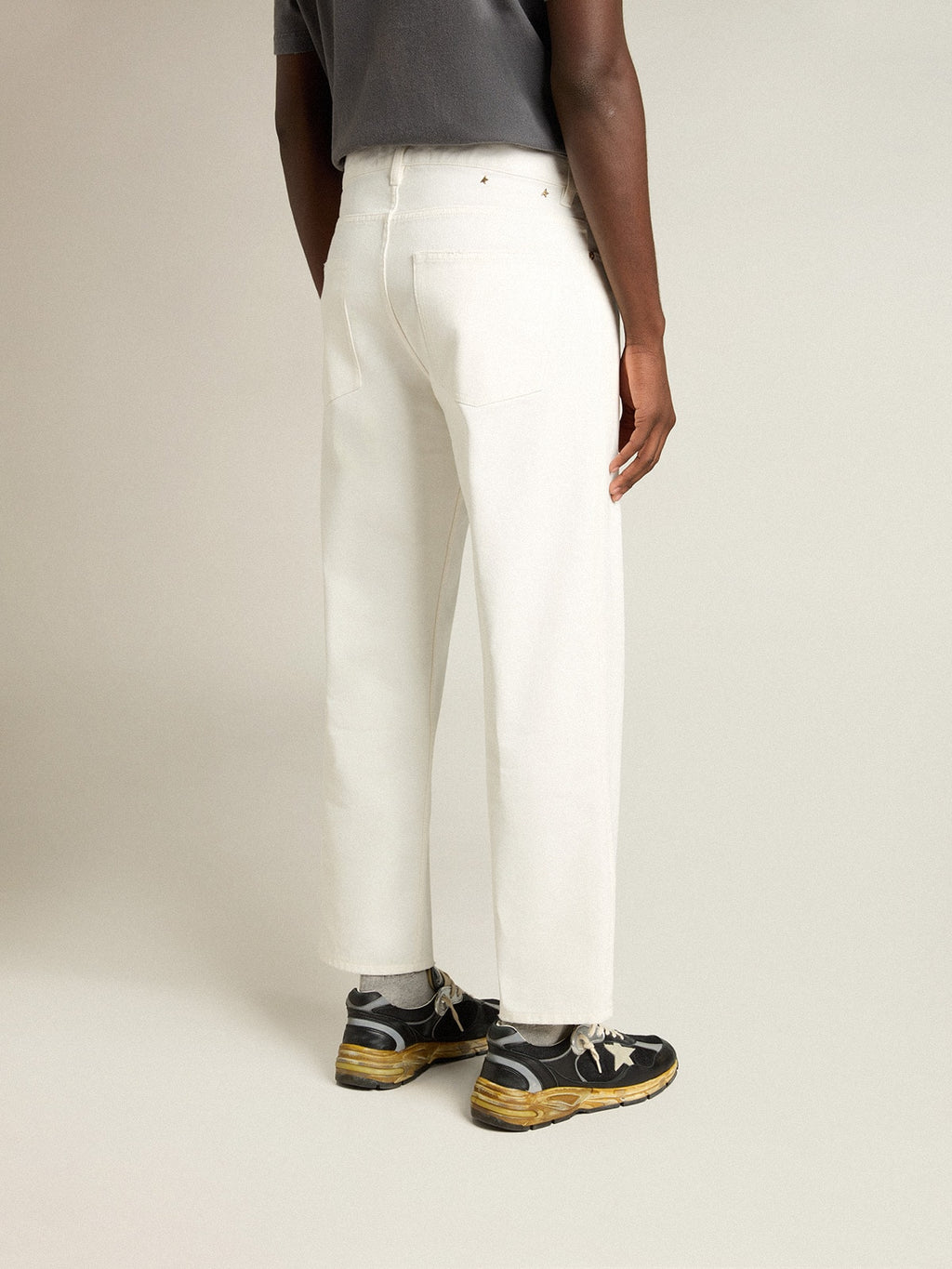 Men's white denim pants