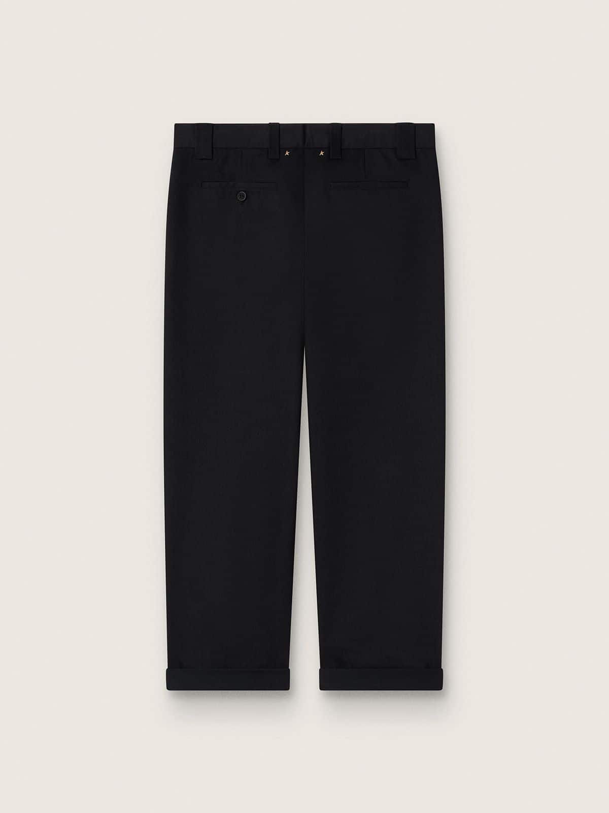 Men's black cotton chinos