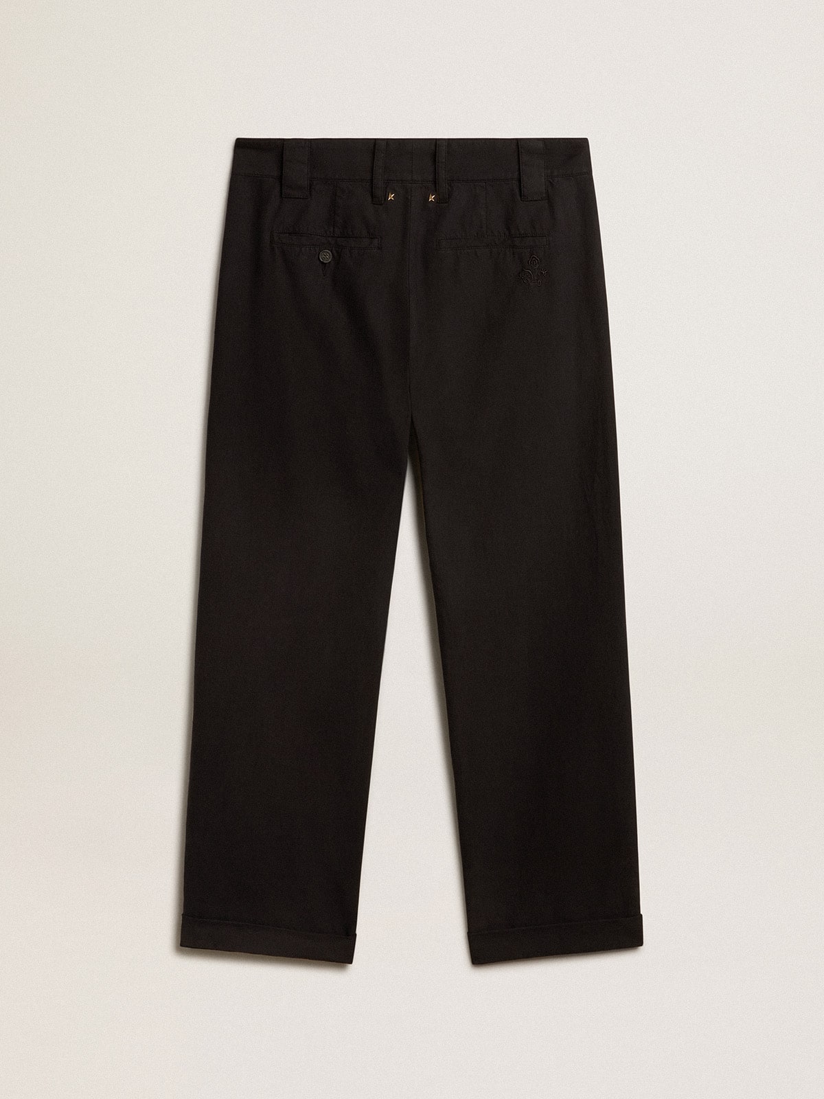 Men's black cotton chinos