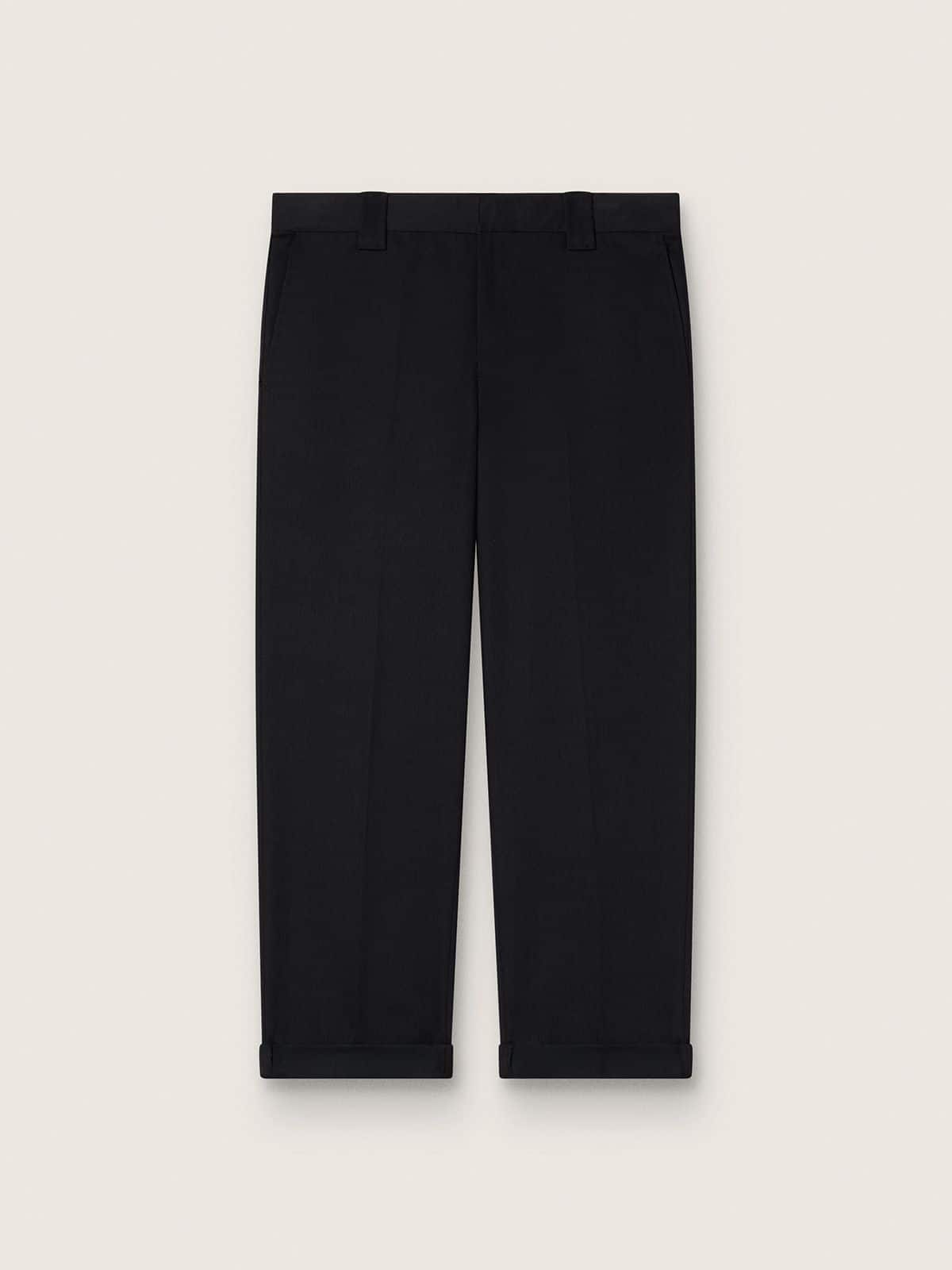 Men's black cotton chinos