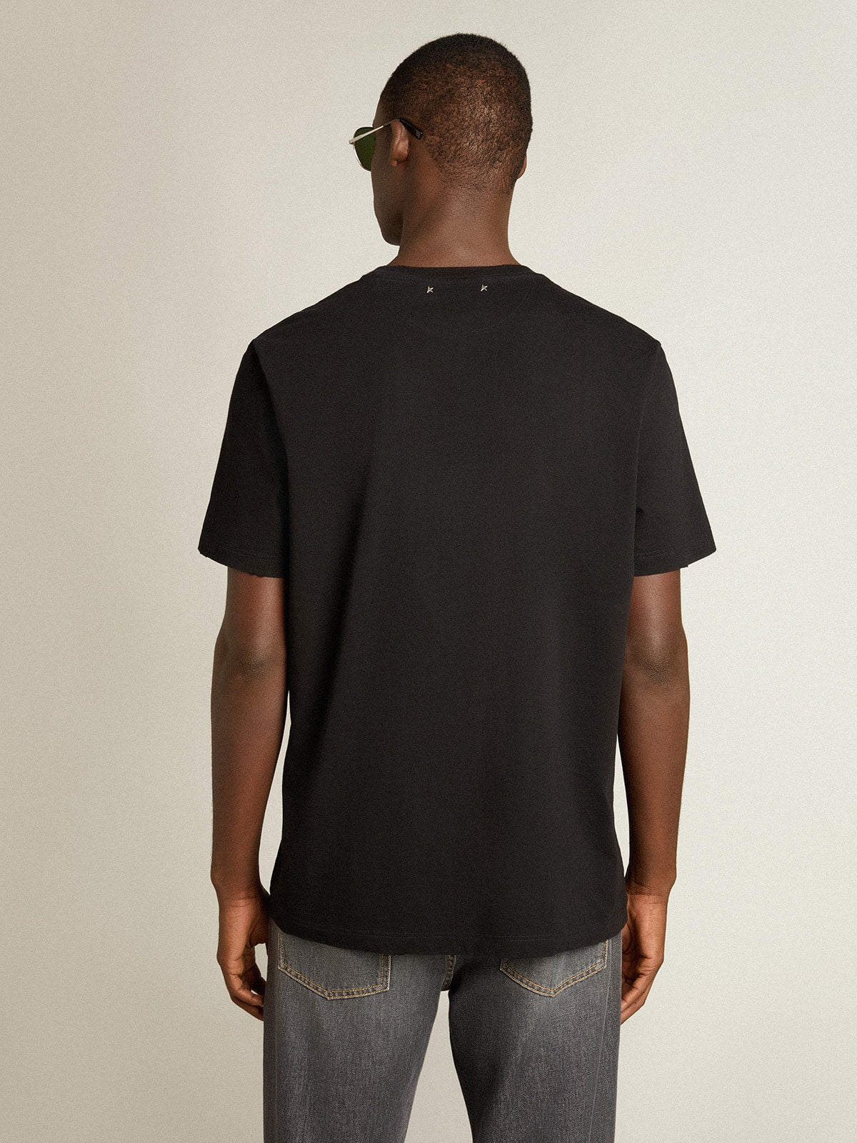 Golden Collection distressed T-shirt in vintage black