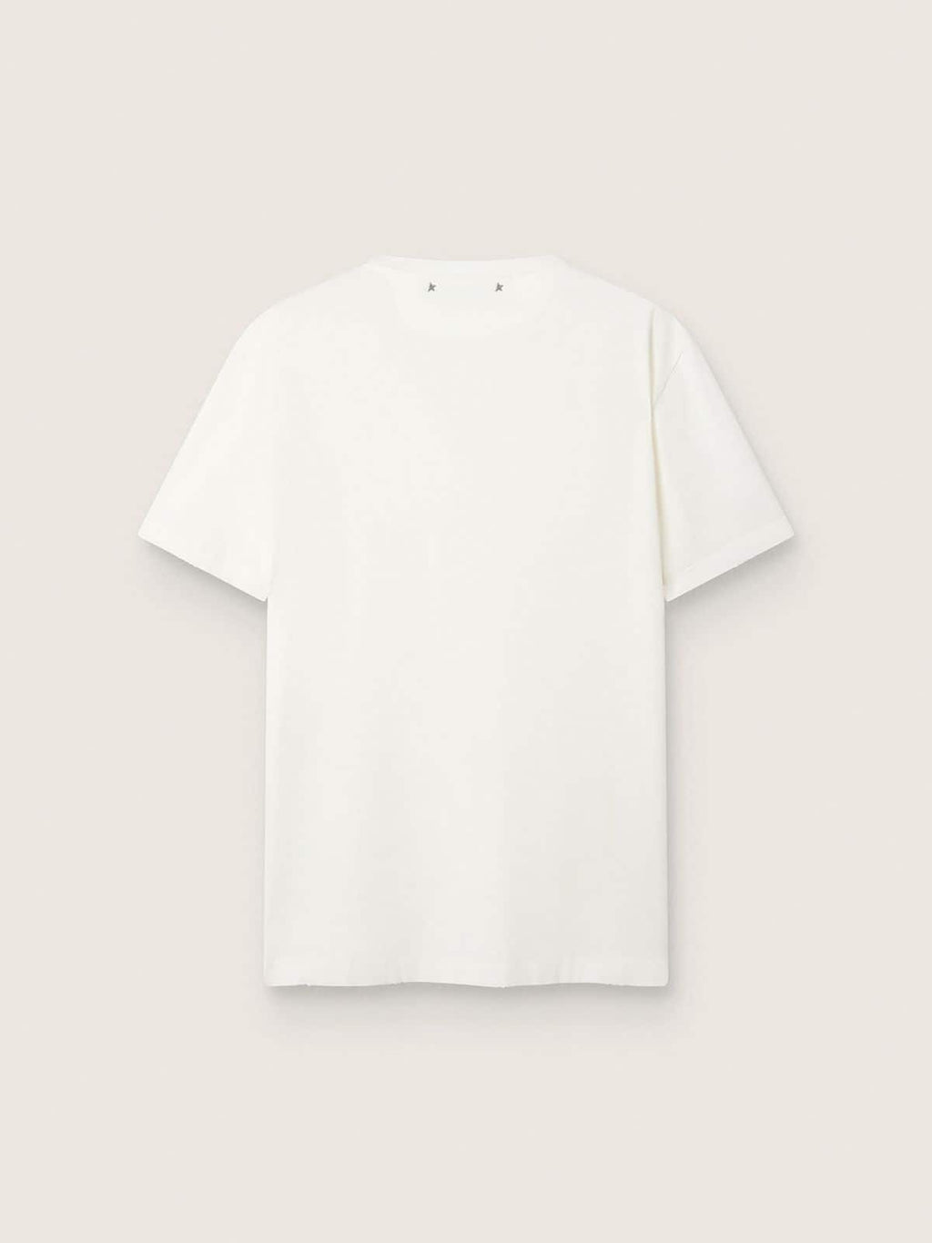 Men's white T-shirt with distressed treatment