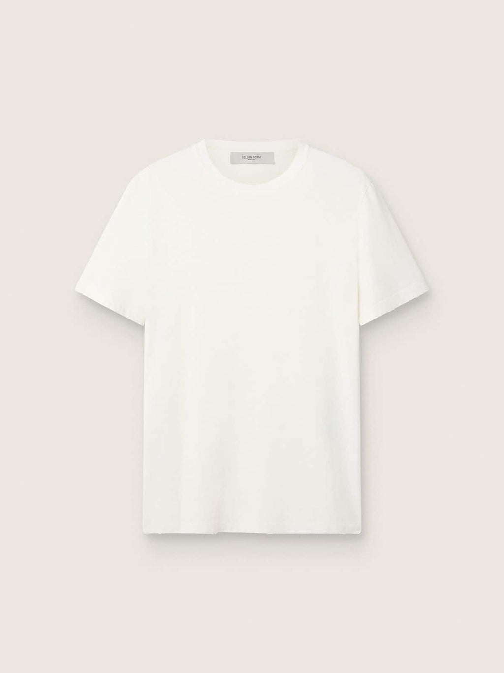 Men's white T-shirt with distressed treatment