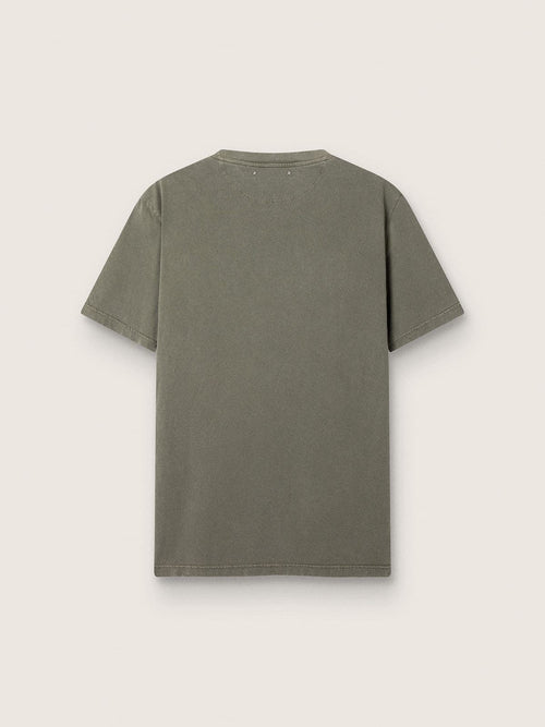 Men's olive green T-shirt with Golden lettering