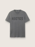 Men's anthracite gray T-shirt with distressed treatment