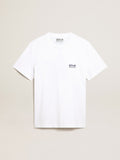 Men’s white T-shirt with dark blue star on the back