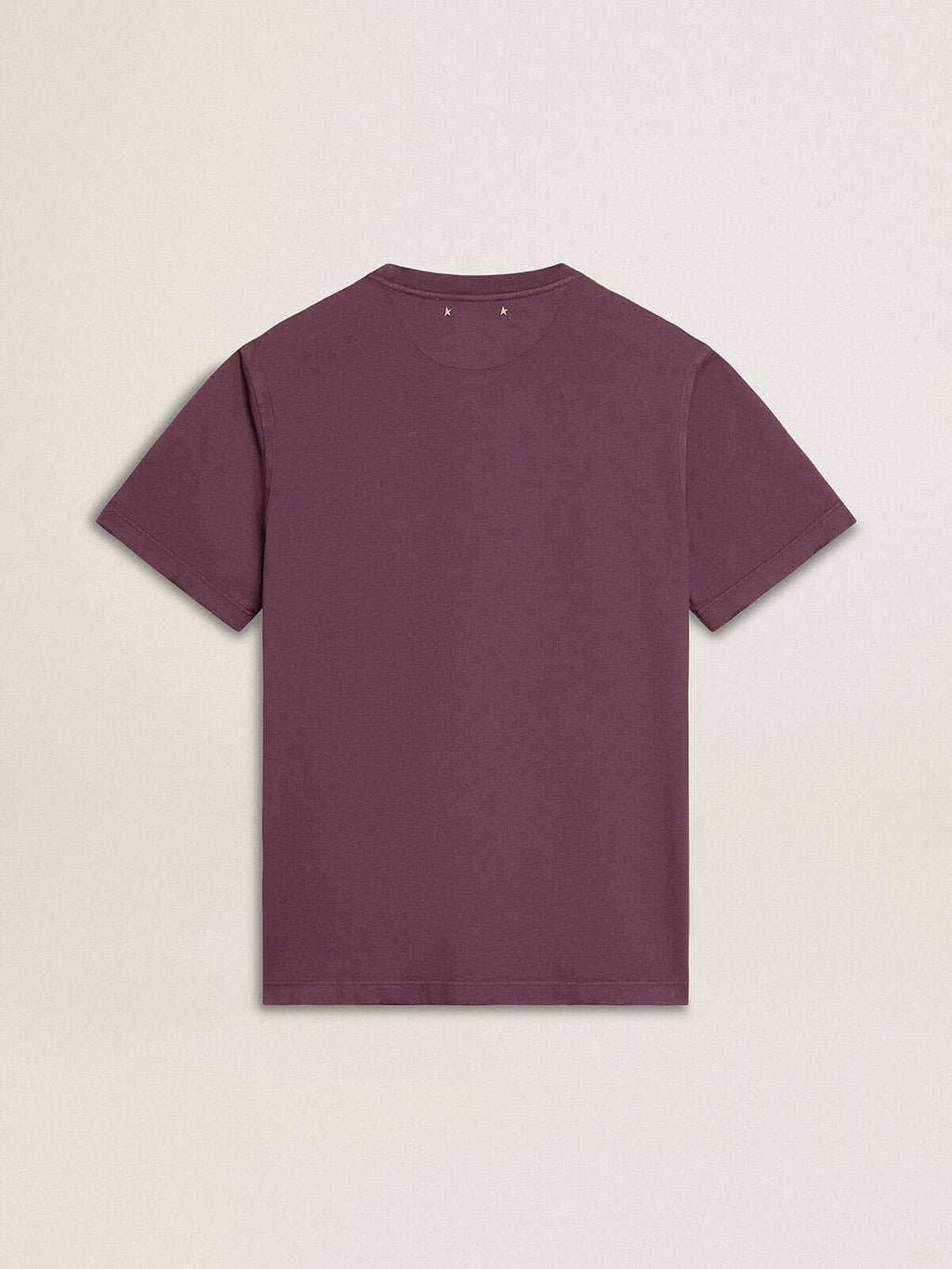 Men’s cotton T-shirt in worn purple with logo print