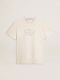 Men's vintage-look white T-shirt with front print