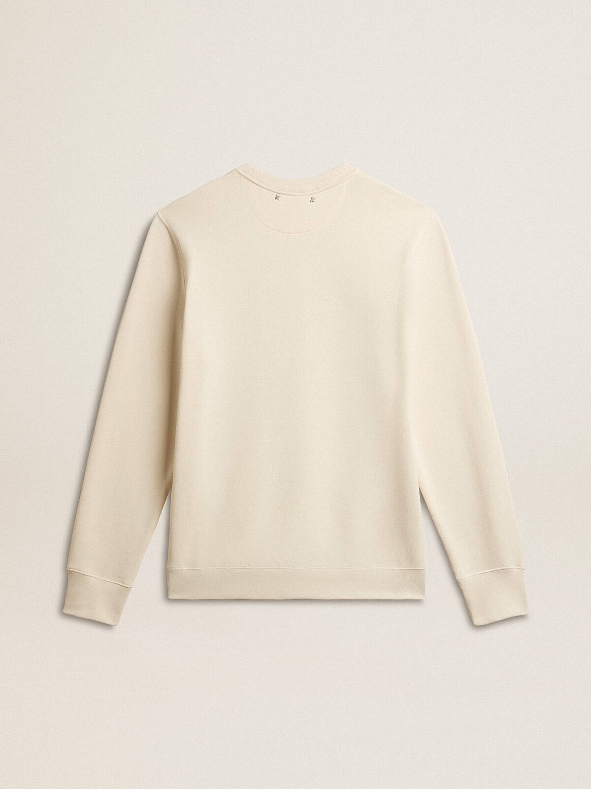 Men's cotton crew-neck sweatshirt with embroidered lettering